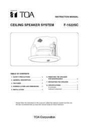 Toa F-1522SC Instruction Manual