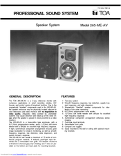 Toa 265-ME-AV Instruction Manual