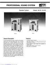 Toa 30-SD Instruction Manual