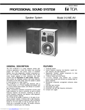 Toa 312-ME-AV Instruction Manual