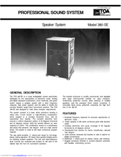 Toa 380-SE Specifications