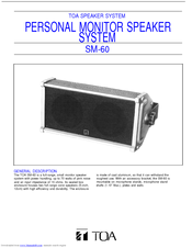 Toa SM-60 Specifications