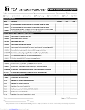 Toa AD-1210P Worksheet