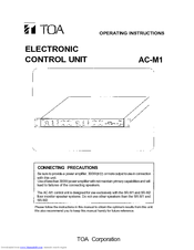 Toa AC-M1 Operating Instructions Manual
