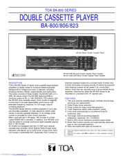 Toa BA-800 Specifications
