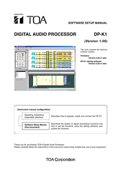 Toa DP-K1 Software Setup Manual