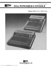 Toa RXA-216 Operating Instructions Manual