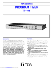 Toa TT-104 Specifications