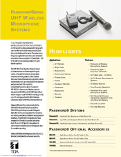 Toa WD-4800 Specifications