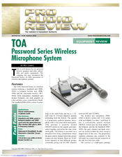 Toa WM-4200 Brochure