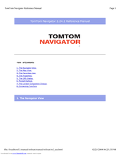TomTom Navigator Navigator 2 Reference Manual