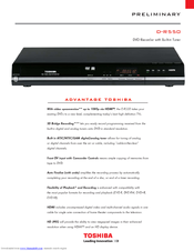 Toshiba D-R550 Specifications