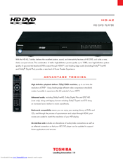 Toshiba HD-A2 - HD DVD Player Specifications