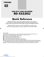 Toshiba RD-XS55 Quick Reference