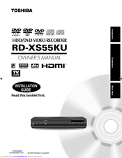 Toshiba RDXS55 - DVDr / HDDr Owner's Manual