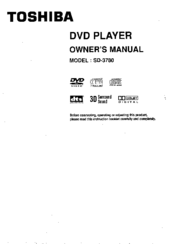 Toshiba SD-3780 Owner's Manual