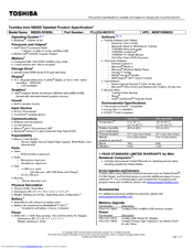 Toshiba NB205-N330BL Specifications