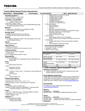 Toshiba NB305-N440 Specifications