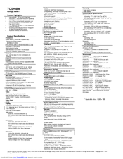 Toshiba Portege 3480CT Product Specifications