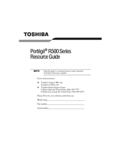 Toshiba Portege R500-SP1 Resource Manual