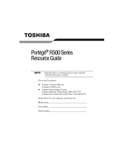 Toshiba R500-S5002 Resource Manual