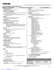 Toshiba R705-ST2N04 Specifications