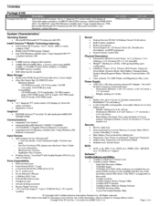 Toshiba S100-S1132 Specifications