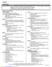 Toshiba S100-S213TD Specifications