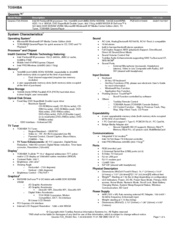 Toshiba F25-AV205 Specifications