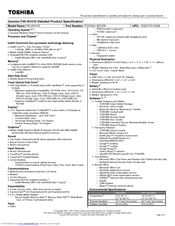 Toshiba F45-AV410 - Qosmio - Core 2 Duo 1.66 GHz Specifications