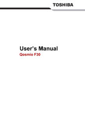 Toshiba QOSMIO F30 Series User Manual