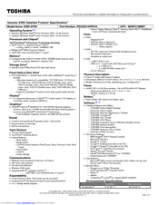 Toshiba Qosmio X305 Specifications