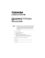 Toshiba X775-Q7384 Resource Manual