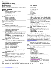 Toshiba 1135-S1554 Specifications