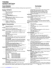 Toshiba 5205-S5151 Specifications