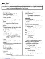 Toshiba A105-S4374 Specifications
