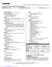 Toshiba A135-S2396 Specifications