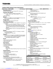 Toshiba A305D-S6886 Specifications