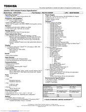 Toshiba C675-S7321 Specifications