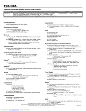 Toshiba L25-S119 Specifications