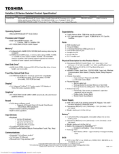 Toshiba L25-S1195 Specifications