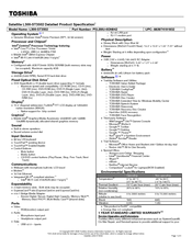Toshiba L300-ST3502 Specifications