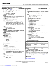 Toshiba L355-S7834 - Satellite - Pentium Dual Core 2 GHz Specifications