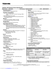 Toshiba Satellite L555-S7010 Specifications