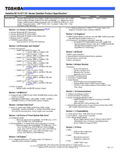 Toshiba Satellite M110-ST1161 Specifications