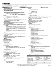 Toshiba M200-ST2001 Specifications