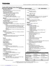 Toshiba M205-S4806 Specifications