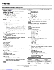 Toshiba M305-S4819 - Satellite - Core 2 Duo 1.83 GHz Specifications