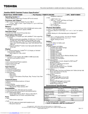 Toshiba M305D-S4829 Specifications