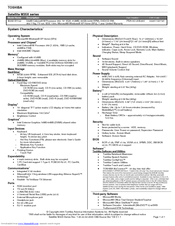 Toshiba M35X-S1142 Specifications